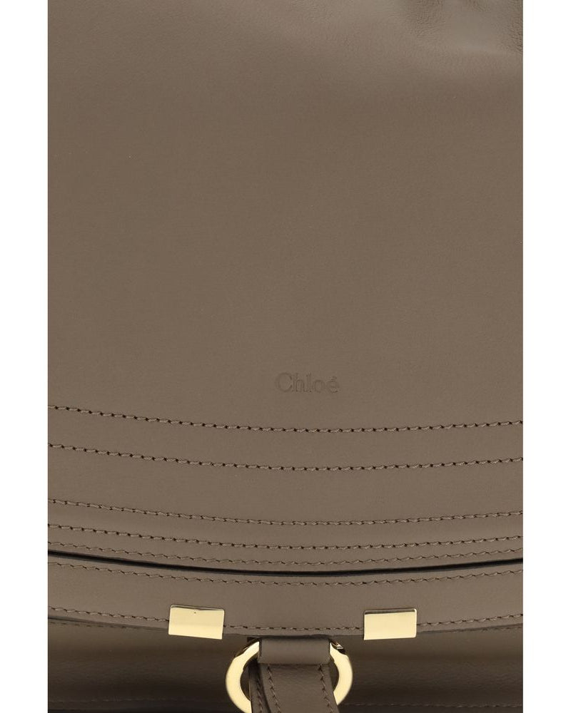 Chloé – Borsa Marcie Large in Pelle Taupe