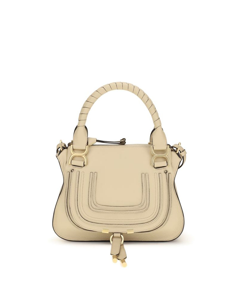 Chloé – Borsa Marcie in Pelle Avorio con Doppi Manici e Tracolla