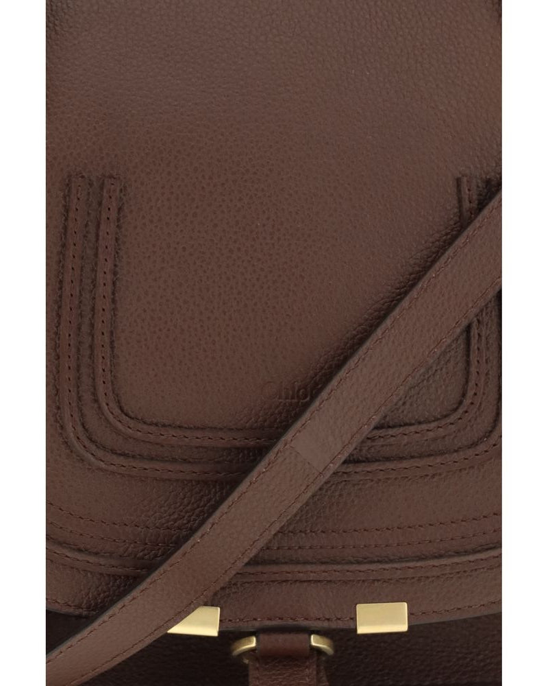 Chloé – Borsa Marcie in Pelle Marrone Mogano con Doppi Manici e Tracolla