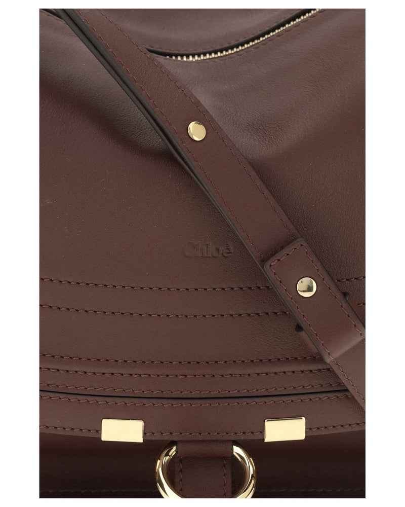 Chloé – Borsa Marcie Small in Pelle Marrone Mogano