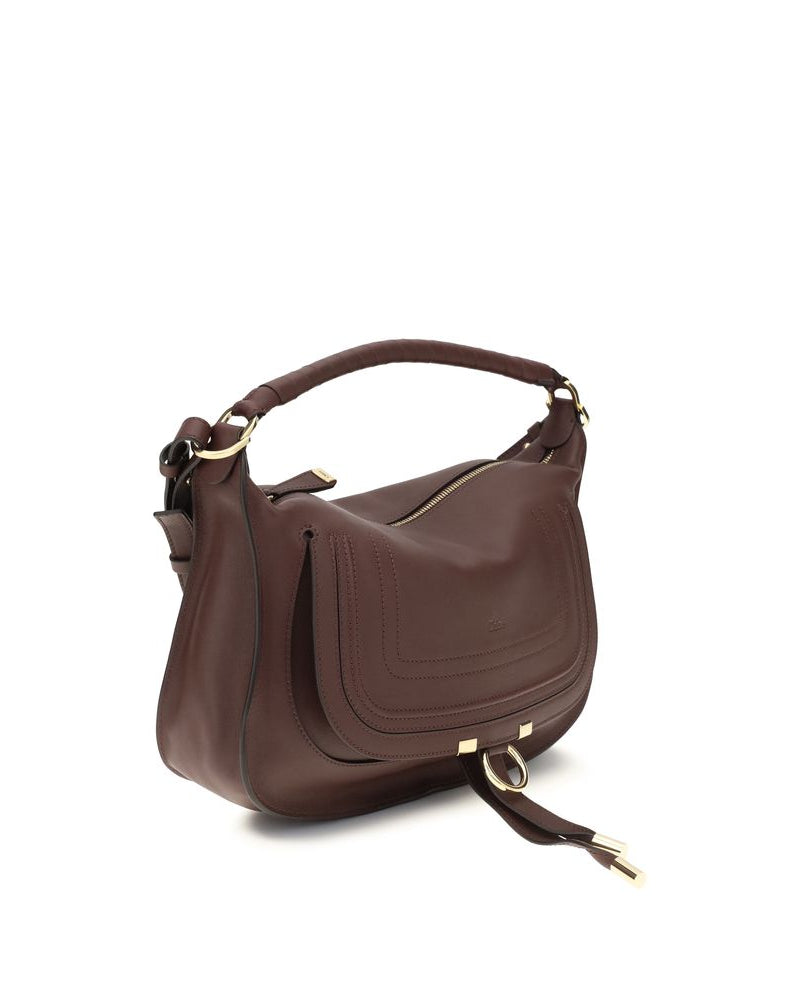 Chloé – Borsa Marcie Small in Pelle Marrone Mogano