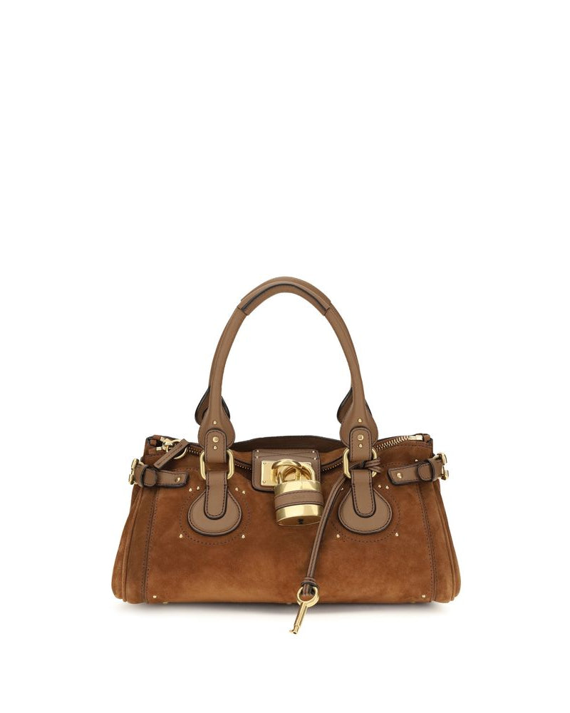 Chloé – Borsa Paddington in Suede Cuoio con Lucchetto Iconico