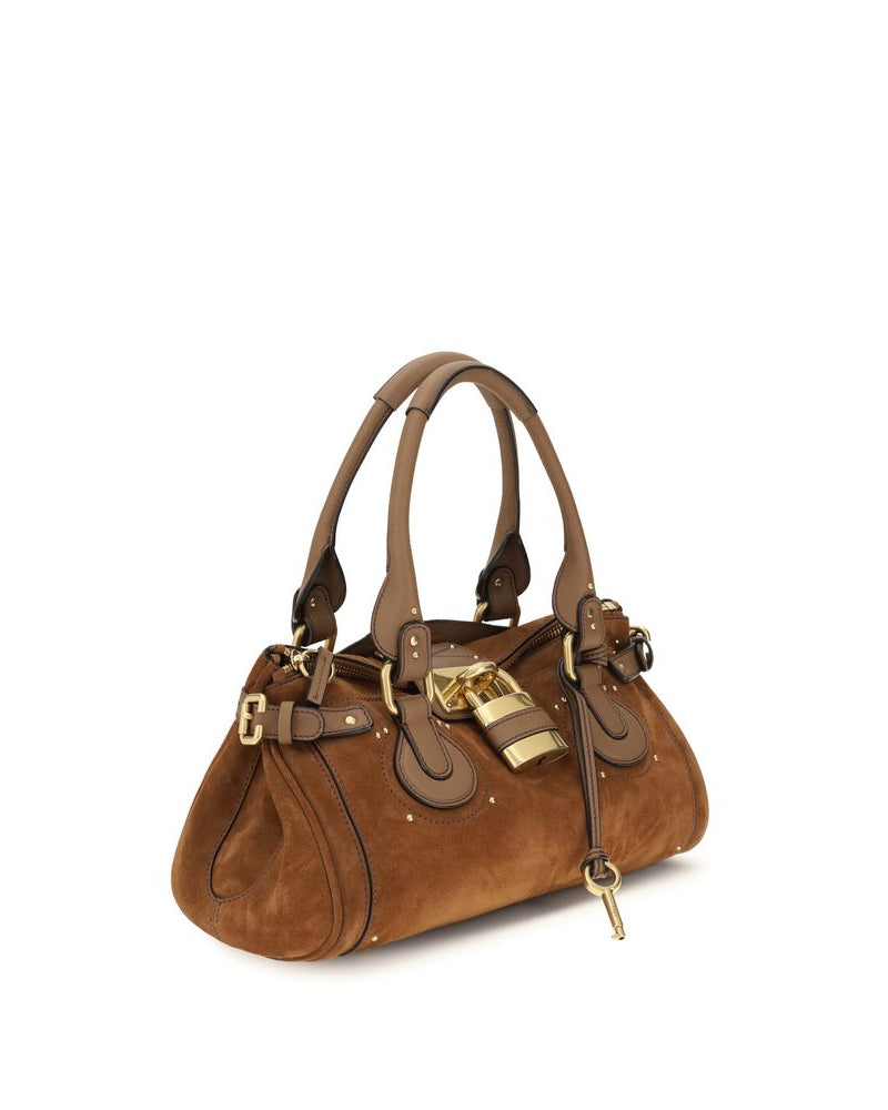 Chloé – Borsa Paddington in Suede Cuoio con Lucchetto Iconico
