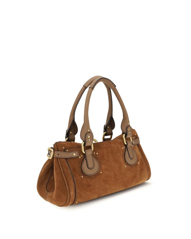 Chloé – Borsa Paddington in Suede Cuoio con Lucchetto Iconico