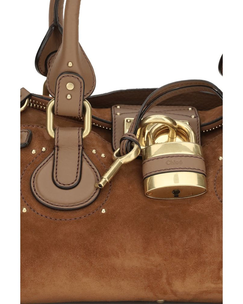 Chloé – Borsa Paddington in Suede Cuoio con Lucchetto Iconico