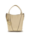 Chloé – Borsa Spin Mini in Pelle Martellata Avorio con Charm Dorato