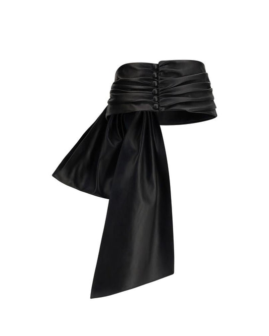 Chloé – Bow Belt Black Leather