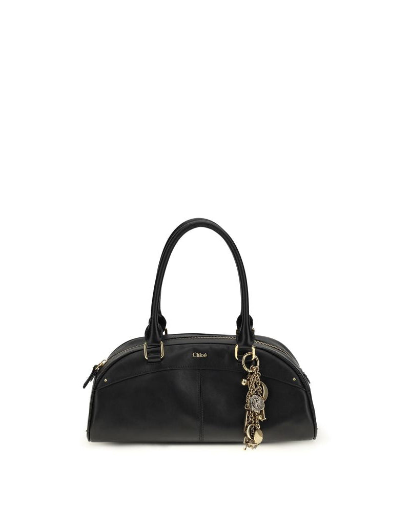 Chloé – Bowling Bag in Pelle Nera con Charm Dorati