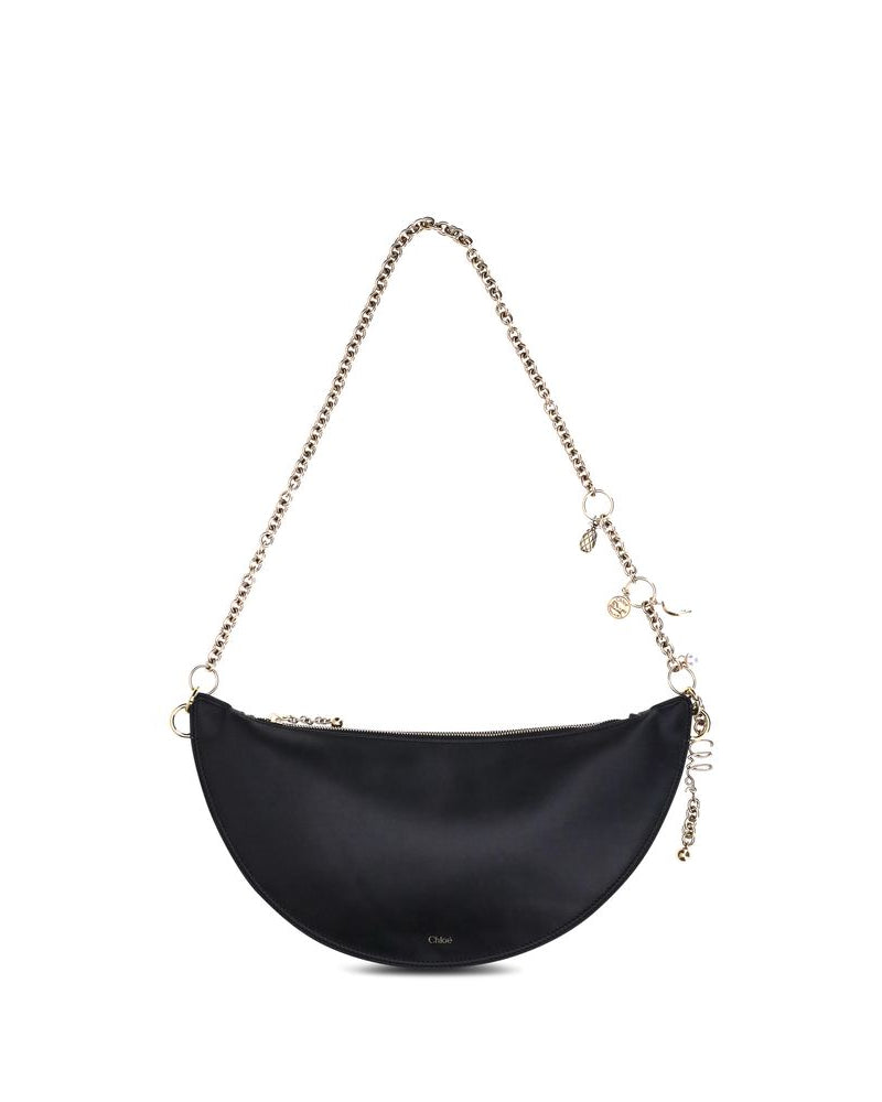 Chloé – Icons Shoulder Bag in Pelle Nera con Tracolla a Catena