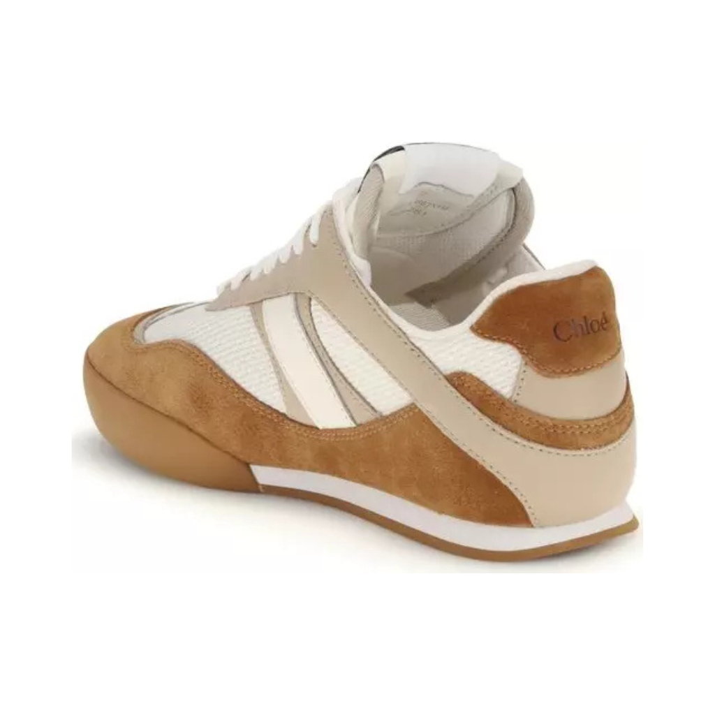 Chloé "Kick" Low-Top Sneakers - Suede and Technical Mesh Mix