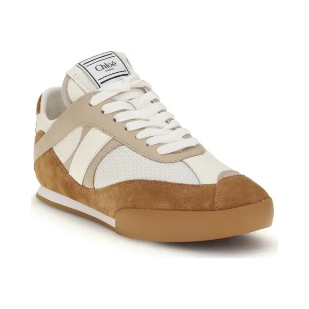 Chloé "Kick" Low-Top Sneakers - Suede and Technical Mesh Mix