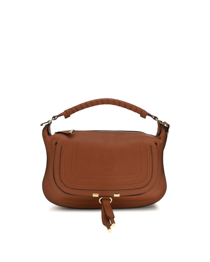 Chloé – Marcie Small Shoulder Bag in Pelle di Vitello Cuoio