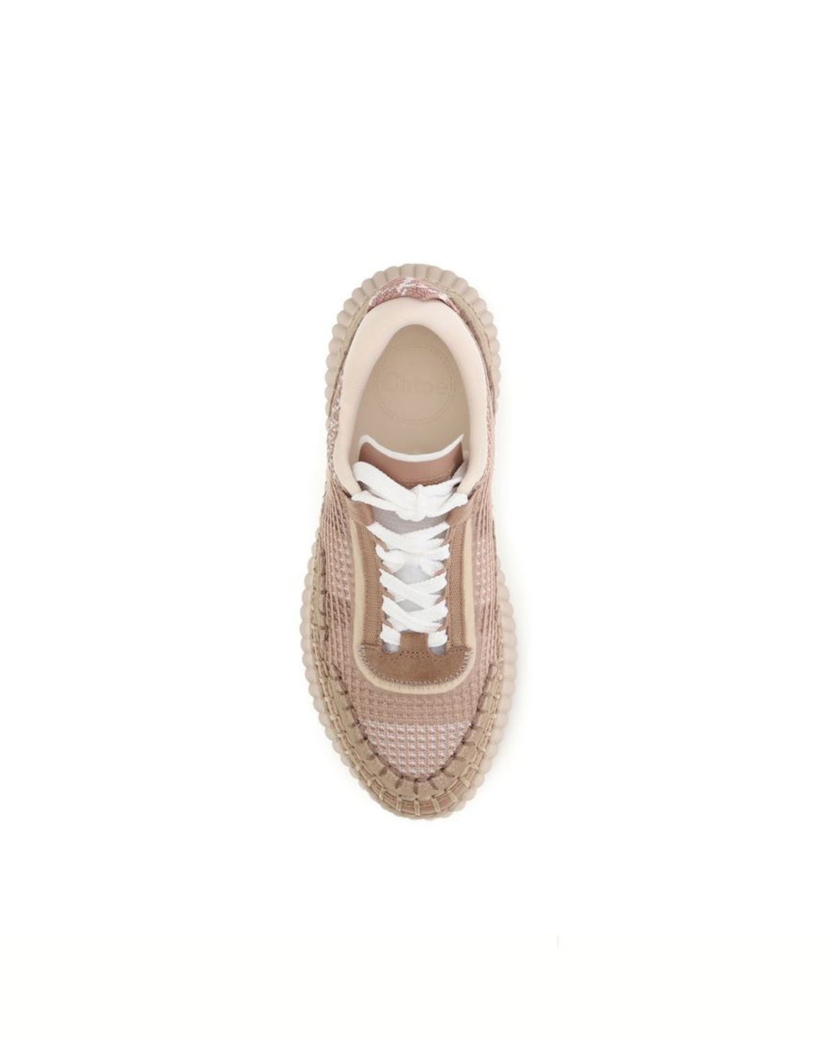 Chloé - Nama Sneakers in Mesh e Materiali Riciclati Beige