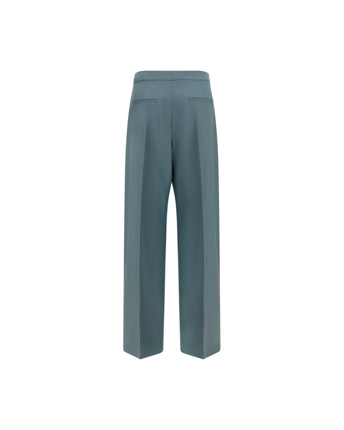 Chloé Pantaloni Sartoriali a Vita Alta in Lana Verde