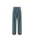 Chloé Pantaloni Sartoriali a Vita Alta in Lana Verde