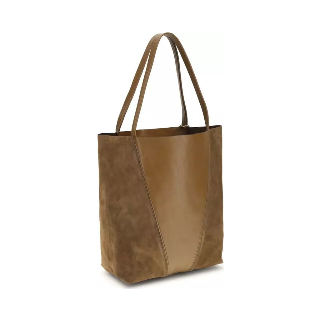 Chloé "Spin" Shoulder Bag - Brown - Grained Leather with Horse Medal Charm