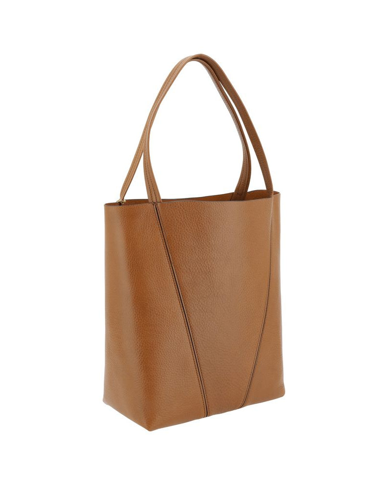 Chloé – Spin Shoulder Bag Grande in Pelle Martellata Cuoio