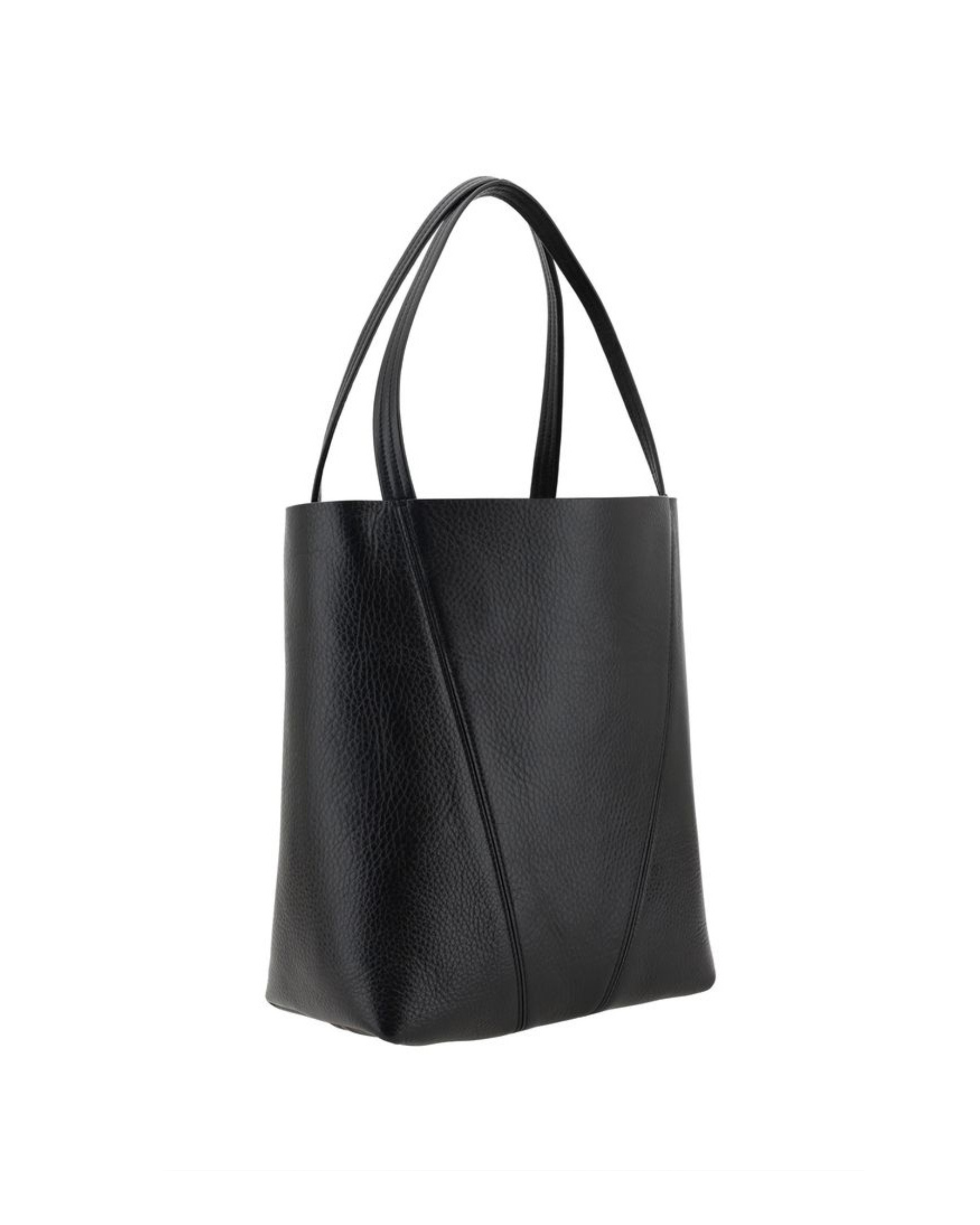 Chloé – Spin Tote Bag in Pelle Martellata Nera