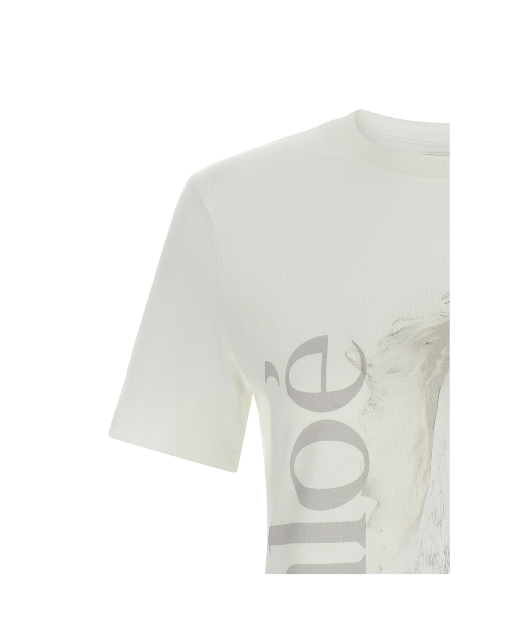 Chloé – T-shirt in Cotone Biologico con Stampa Horse