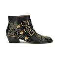 Chloé "The Susan" Studded Boots - Black Leather with Gold Hardware