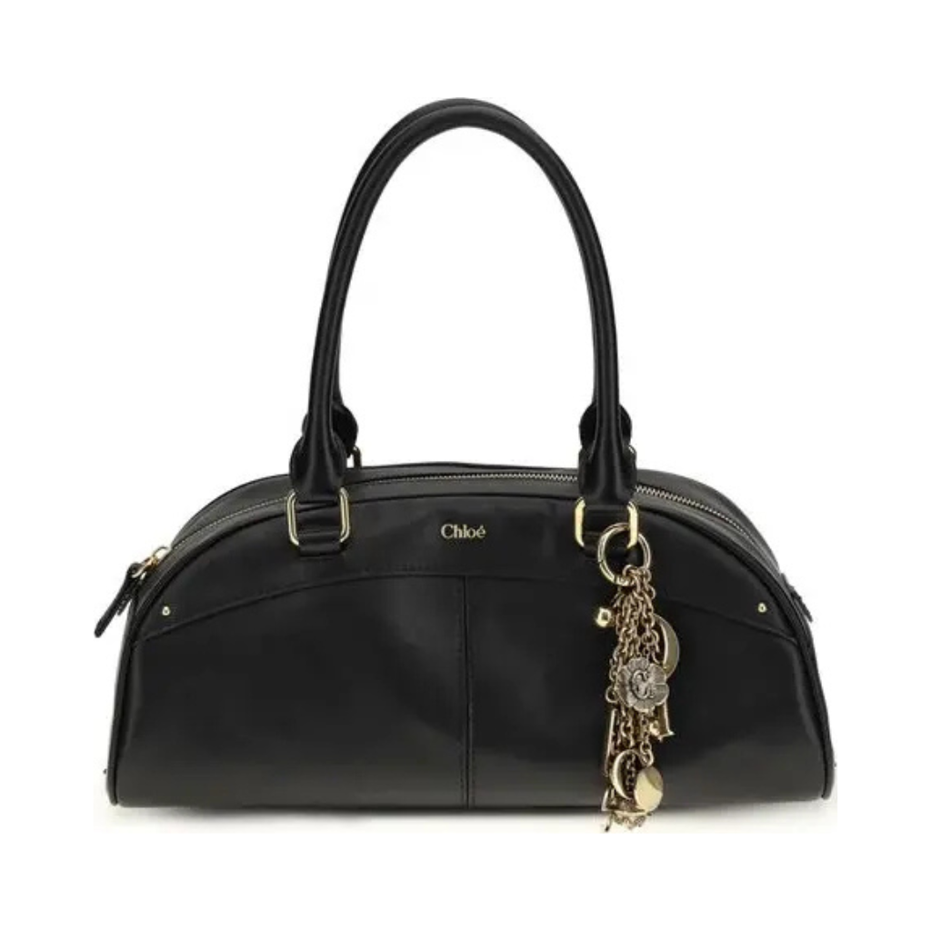 Chloé "Bowling" Handbag - Smooth Calfskin with Golden Charms
