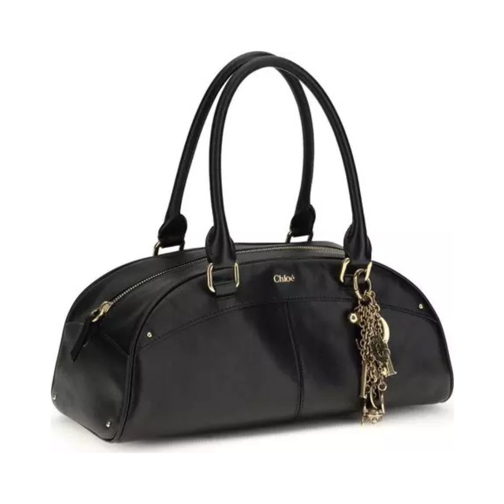 Chloé "Bowling" Handbag - Smooth Calfskin with Golden Charms