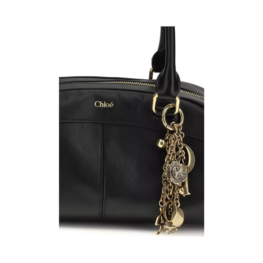 Chloé "Bowling" Handbag - Smooth Calfskin with Golden Charms