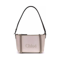 Chloé "Carry" Shoulder Bag - Embroidered Cotton Canvas