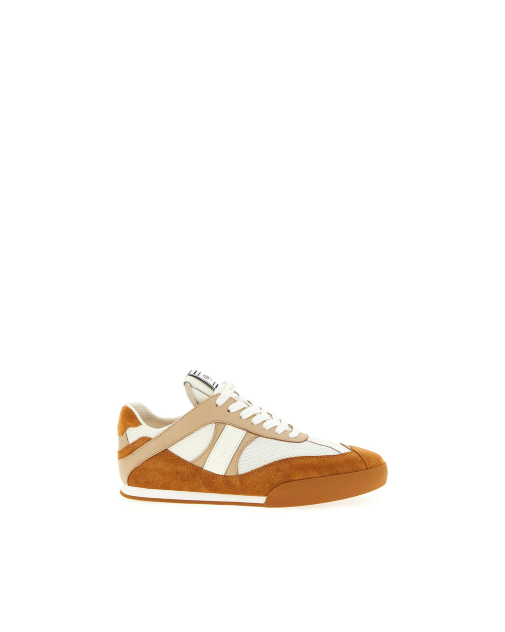 Chloé – Sneakers Kick in Suede, Mesh e Pelle Beige