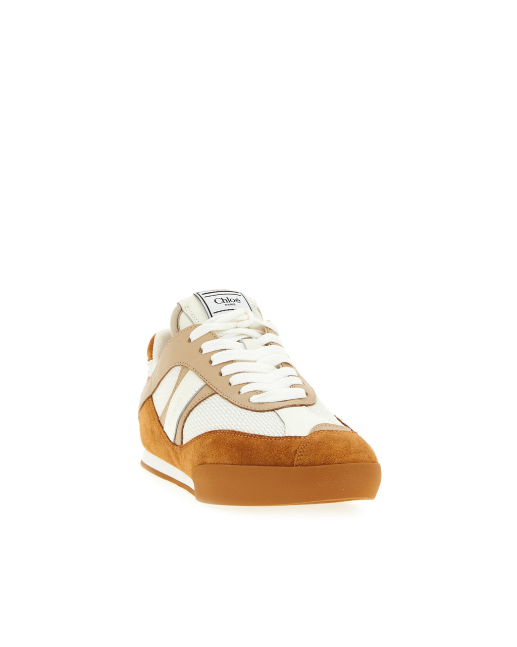 Chloé – Sneakers Kick in Suede, Mesh e Pelle Beige