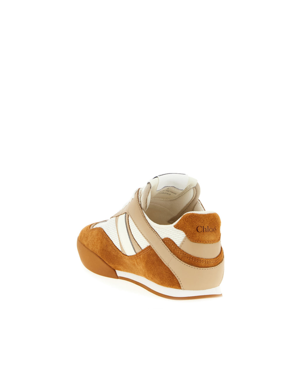 Chloé – Sneakers Kick in Suede, Mesh e Pelle Beige