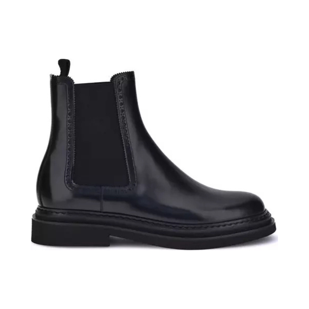 Dolce & Gabbana - Black Calf Leather Bos Taurus Chelsea Boots