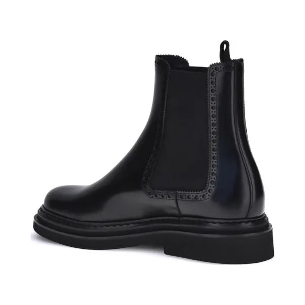 Dolce & Gabbana - Black Calf Leather Bos Taurus Chelsea Boots