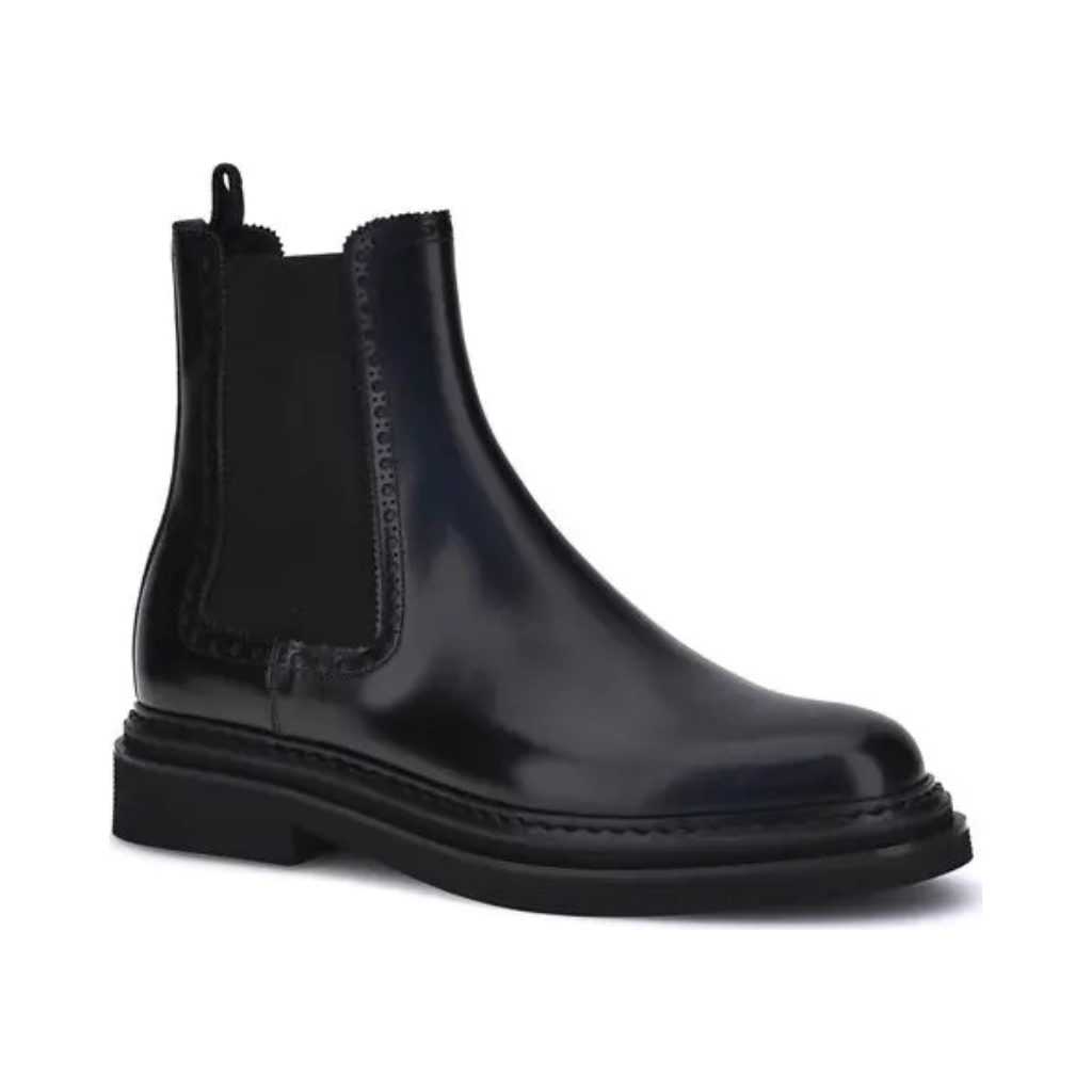 Dolce & Gabbana - Black Calf Leather Bos Taurus Chelsea Boots