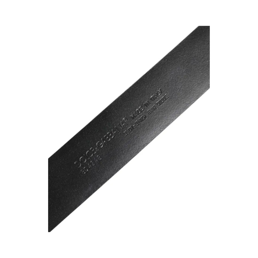 Dolce & Gabbana - Black Exotic Leather DG Gold Logo Buckle Belt