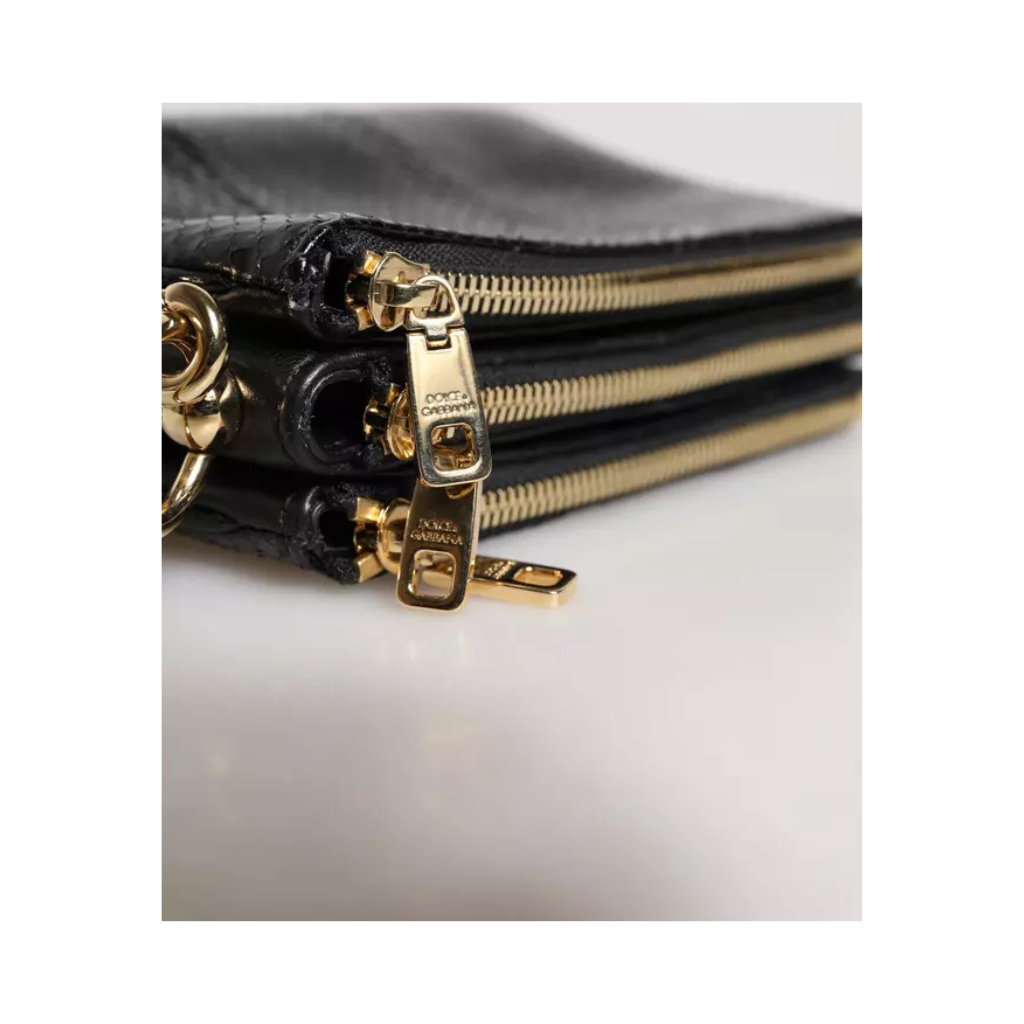 Dolce & Gabbana - Black Exotic Leather Shoulder Sling Clutch Bag
