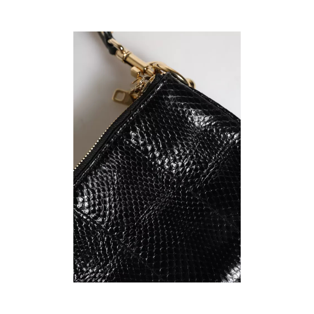 Dolce & Gabbana - Black Exotic Leather Shoulder Sling Clutch Bag