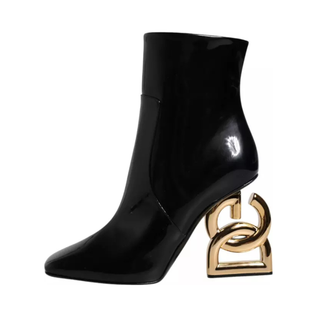 Dolce & Gabbana - Black Jackie Leather Mid Calf Boots Shoes