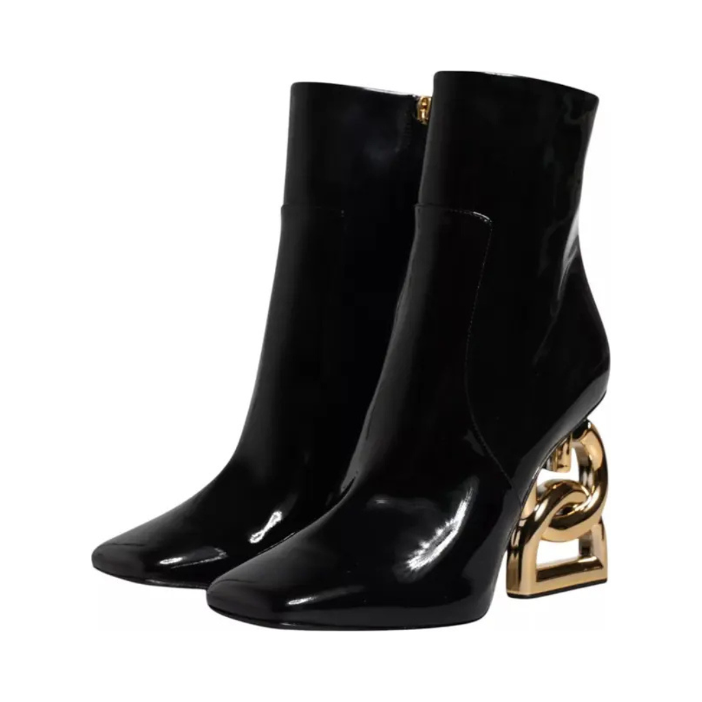 Dolce & Gabbana - Black Jackie Leather Mid Calf Boots Shoes