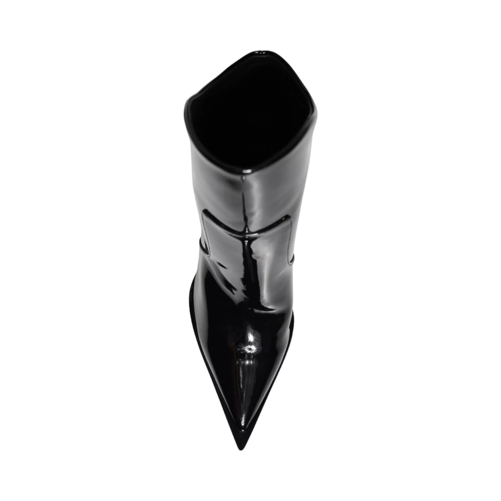 Dolce & Gabbana - Black Patent Leather Pointed Ankle Boots Shoes