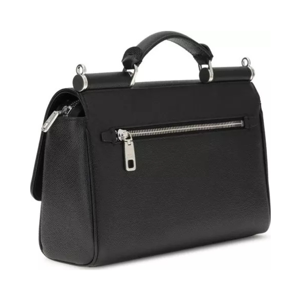 Dolce & Gabbana - Borsa "Sicily" Media in Pelle Dauphine Nera