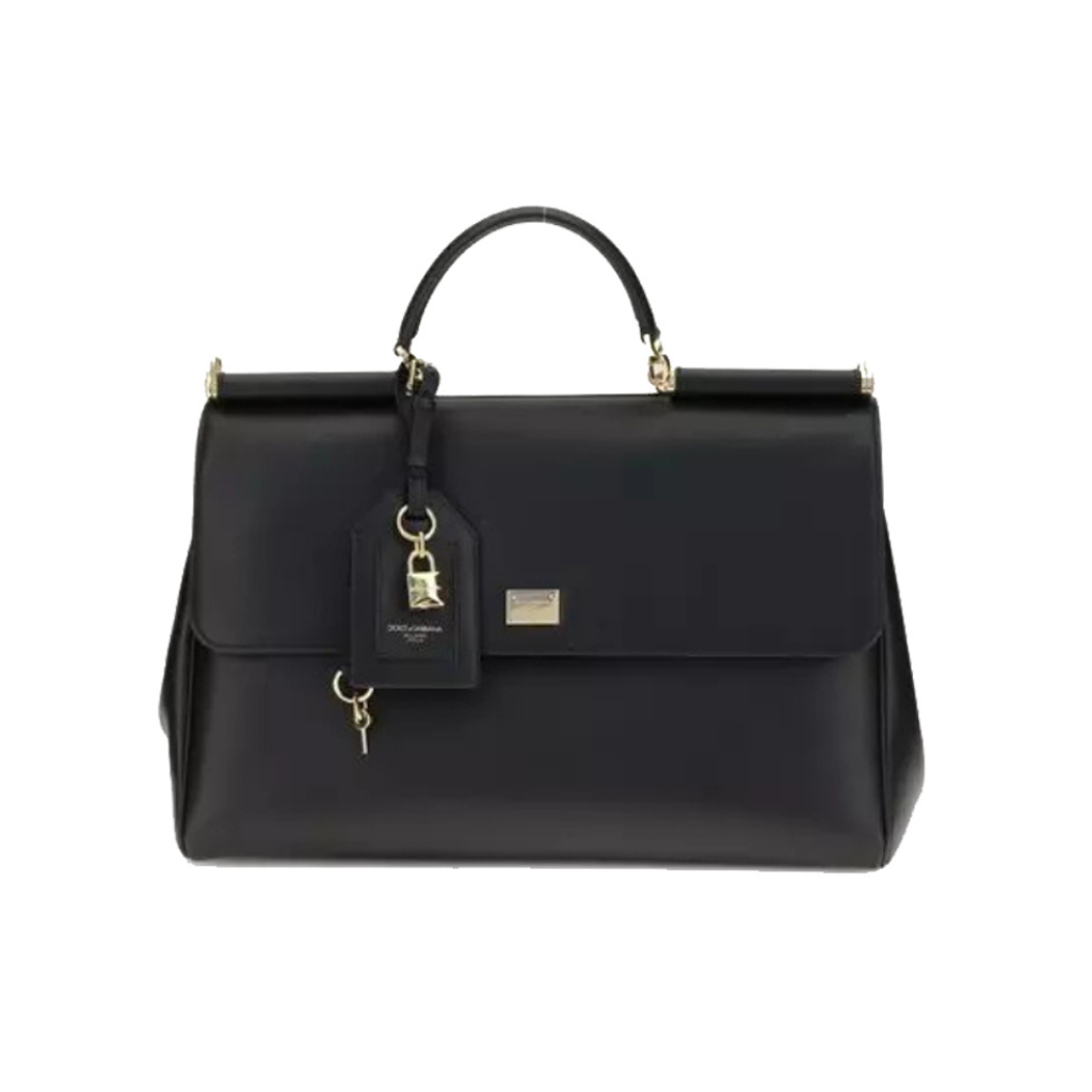 Dolce & Gabbana - Borsa Sicily Soft Media in Pelle di Vitello con Lucchetto