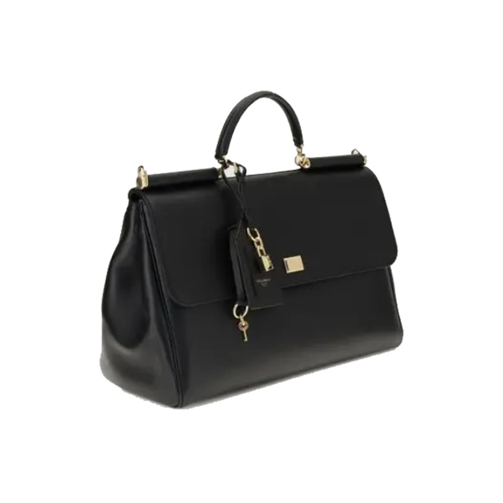 Dolce & Gabbana - Borsa Sicily Soft Media in Pelle di Vitello con Lucchetto