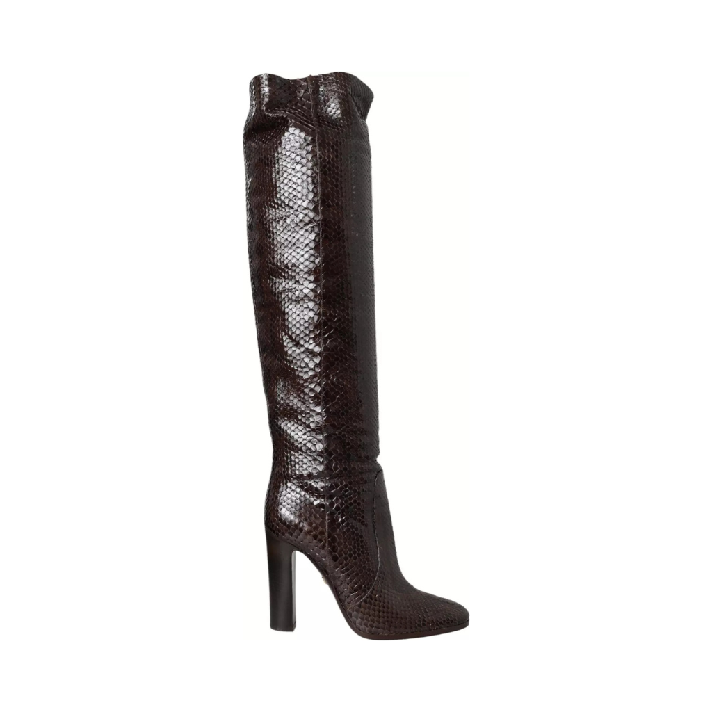 Dolce & Gabbana - Brown Exotic Leather Heels High Boots Shoes
