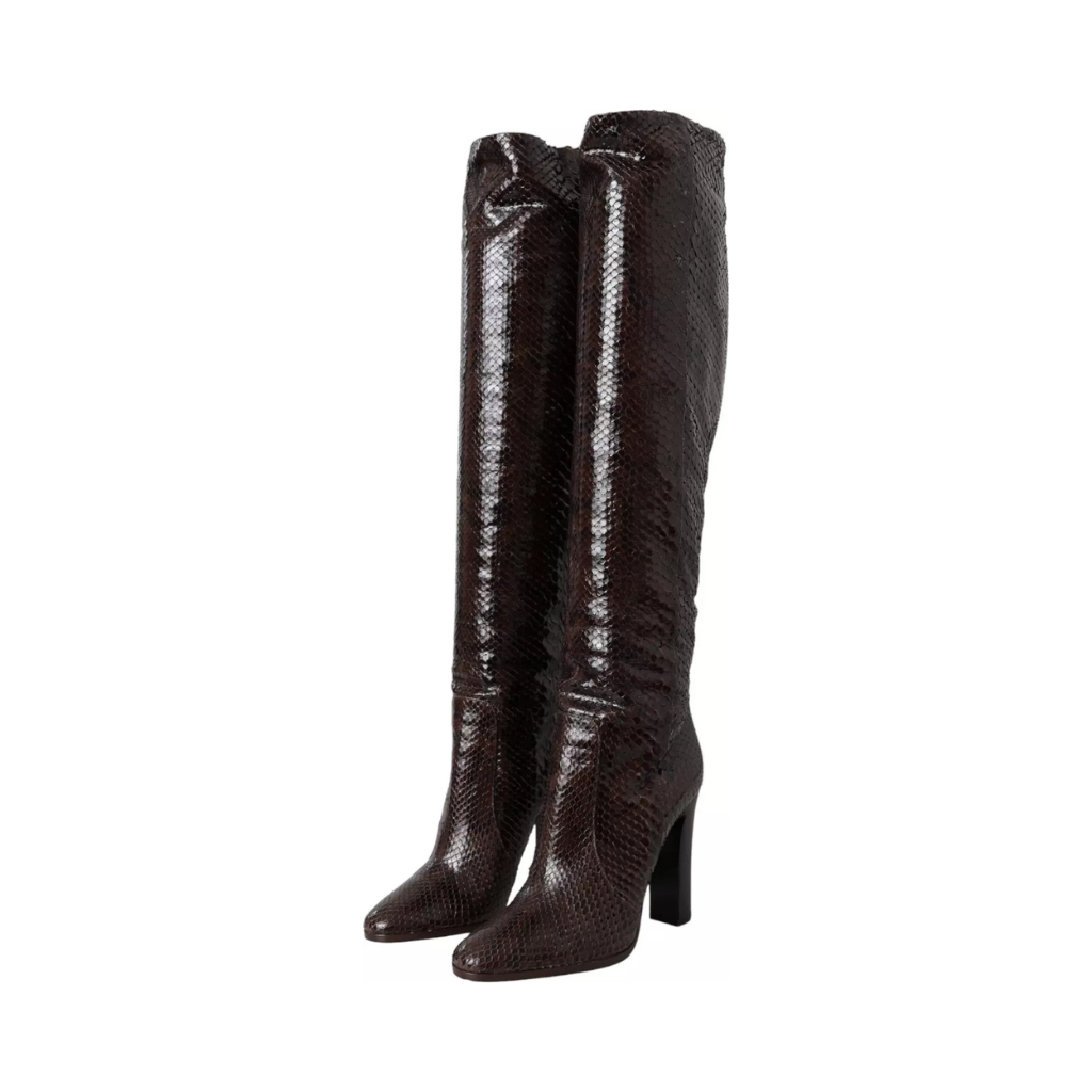 Dolce & Gabbana - Brown Exotic Leather Heels High Boots Shoes