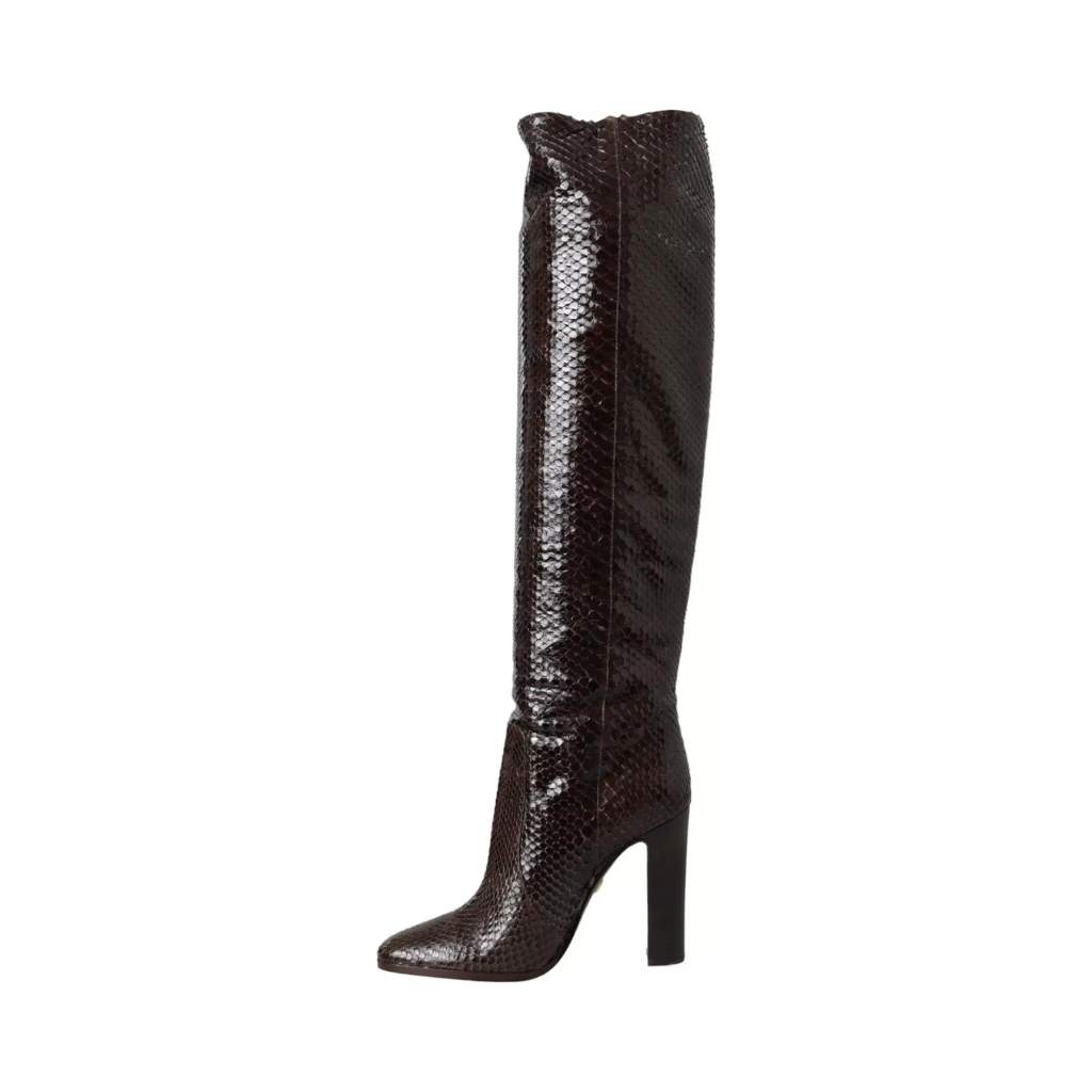 Dolce & Gabbana - Brown Exotic Leather Heels High Boots Shoes