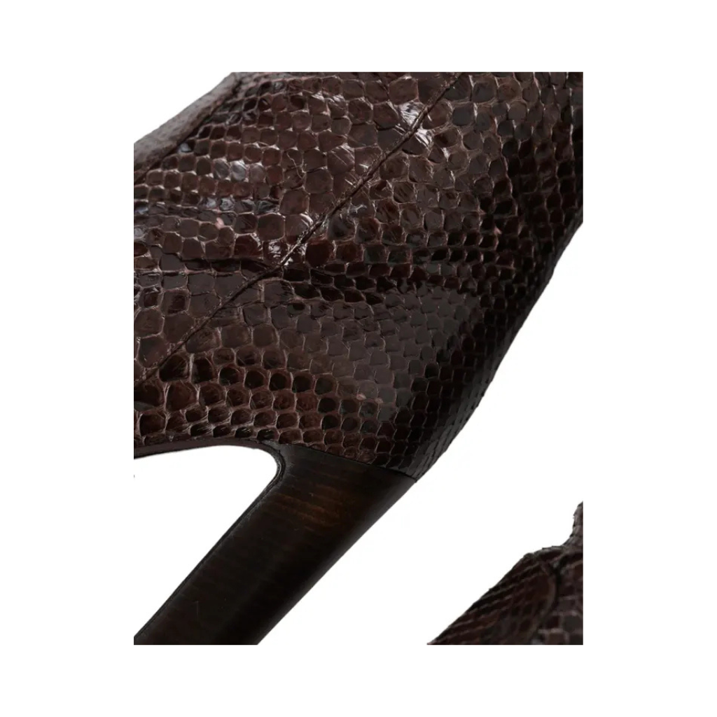 Dolce & Gabbana - Brown Exotic Leather Heels High Boots Shoes