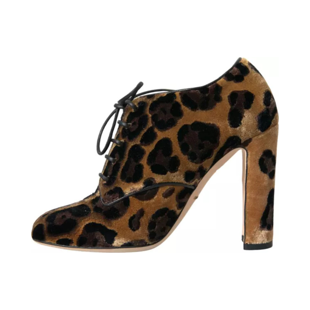 Dolce & Gabbana - Brown Leopard Hair Lace Up Booties
