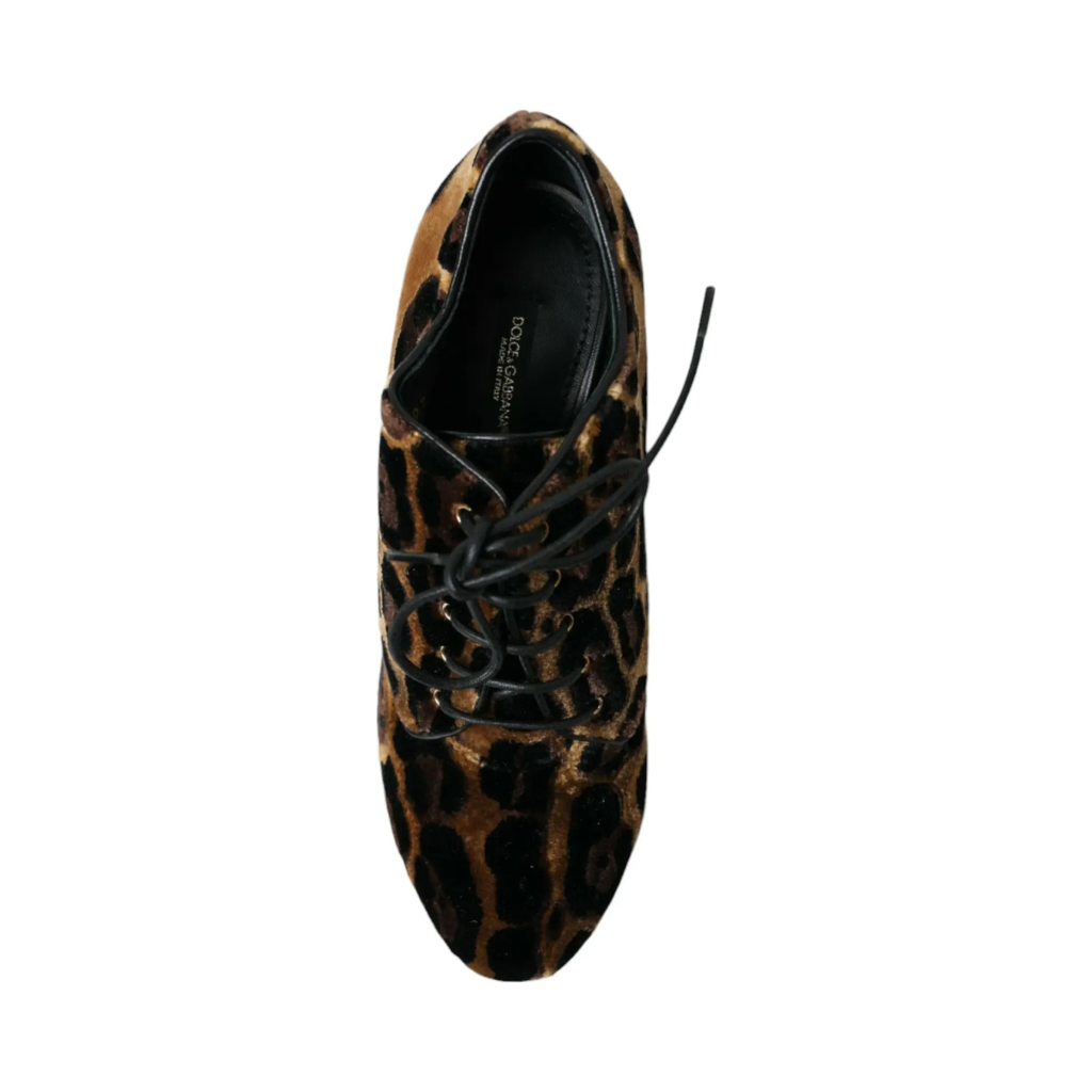 Dolce & Gabbana - Brown Leopard Hair Lace Up Booties