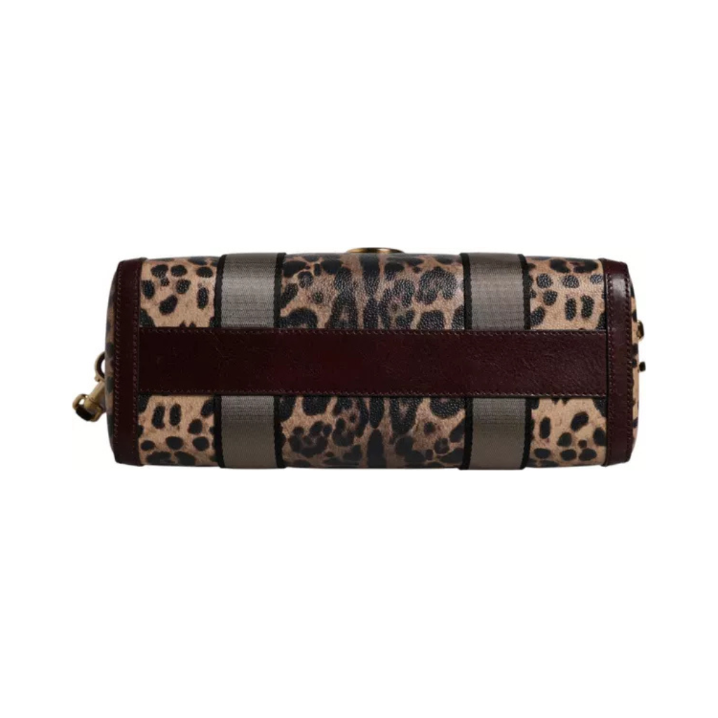 Dolce & Gabbana - Brown Leopard Leather Shoulder Strap Duffle Bag